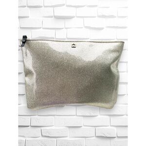 Kate Spade Mavis Street Gia Silver Glittery Pouch Clutch Bag • Fully Lined VGUC